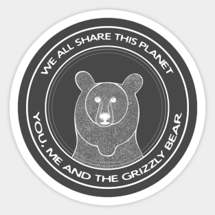 Grizzly Bear - We All Share This Planet - dark colors Sticker